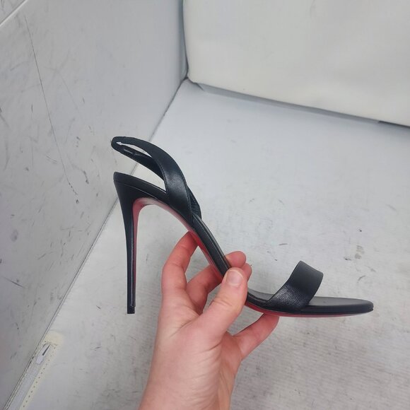Christian Louboutin O Marylin Leather Black Strappy Heel Sandal - Picture 3 of 12